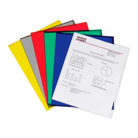 C-Line Products Project Folders, Assorted, Reduced Glare, 11 X 8 1/2, 25/BX